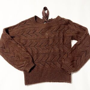 Abercrombie & Fitch Brown Sweater Tie Neck Small